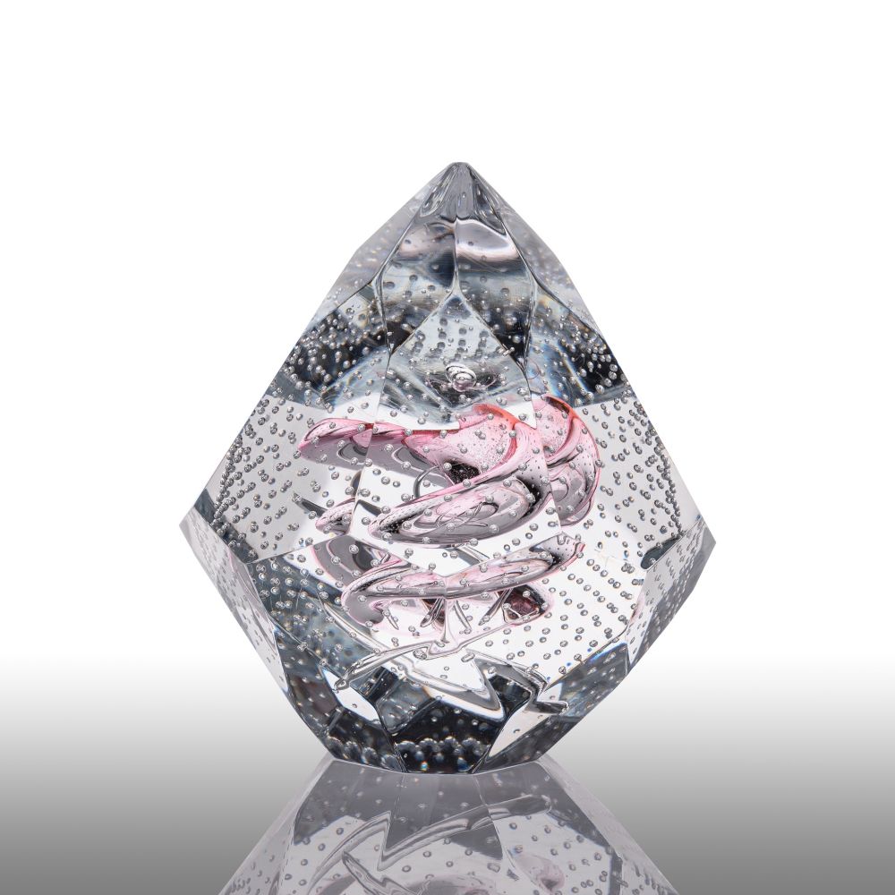 Diamant "Rose" - broušený skleněný objekt - obrázek