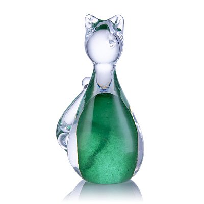 Skleněná kočka - Zelená - obrázek