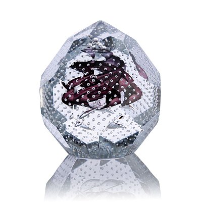 Diamant "Dark violet" - broušený skleněný objekt - obrázek