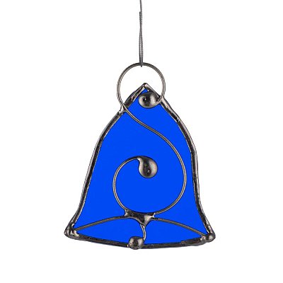 Skleněná vitráž - zvonek modrý - obrázek