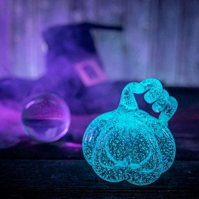 Skleněná svítící dýně s fluorescenčním pigmentem - MODRÁ - obrázek