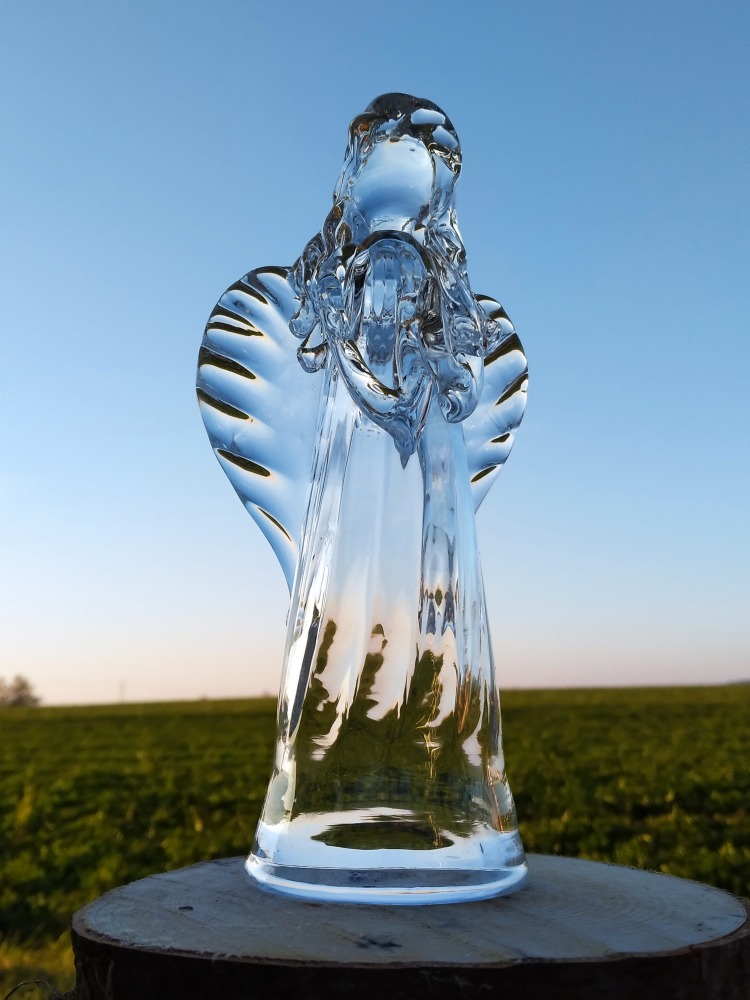 Skleněný anděl - křišťálový 12cm - obrázek