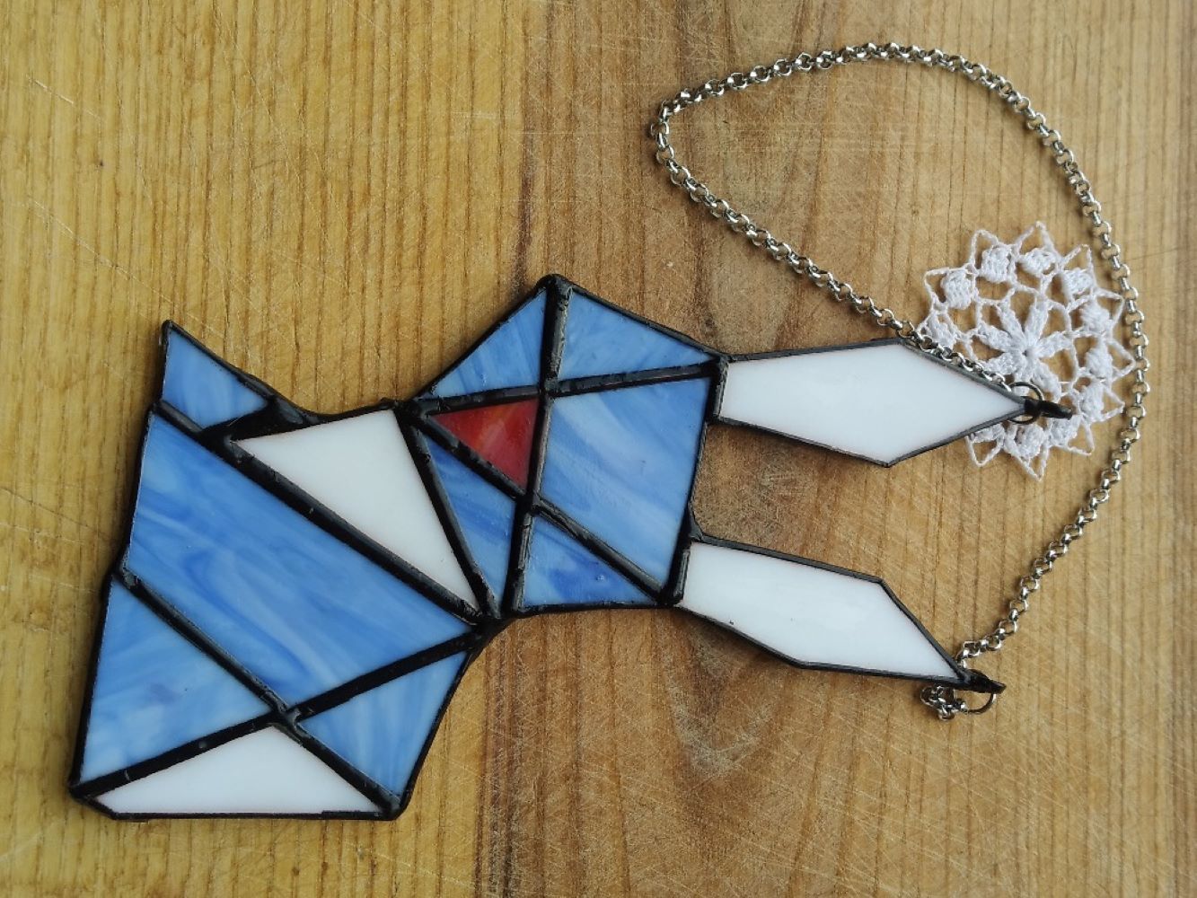 Origami - Sněžný zajíc - vitráž - obrázek