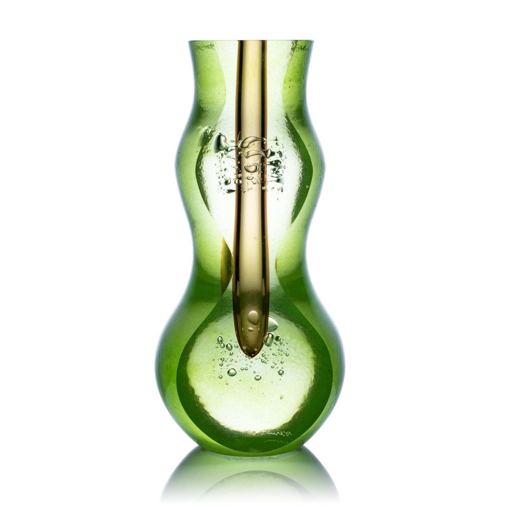 Skleněná broušená váza "Light green" - obrázek