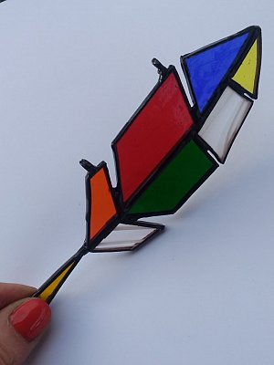 Origami - Pírko vitráž - obrázek