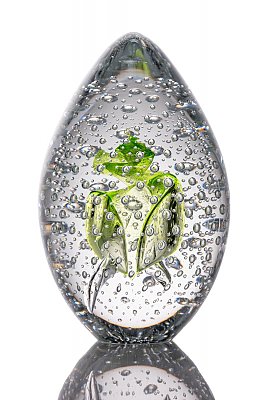 Skleněná dekorace "EGG" - obrázek