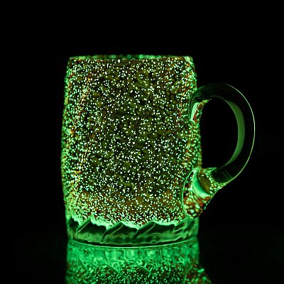 Fluorescenční - svítící skleněný půllitr - obrázek