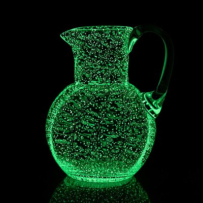 Fluorescenční - svítící skleněný džbán - ZELENÝ - obrázek