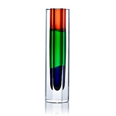 Skleněná broušená váza "Color hexagon" - obrázek