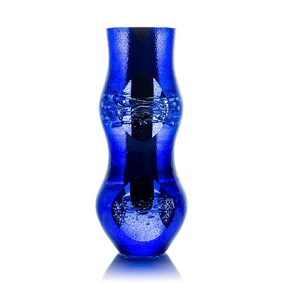 Skleněná broušená váza "Dark blue" - obrázek