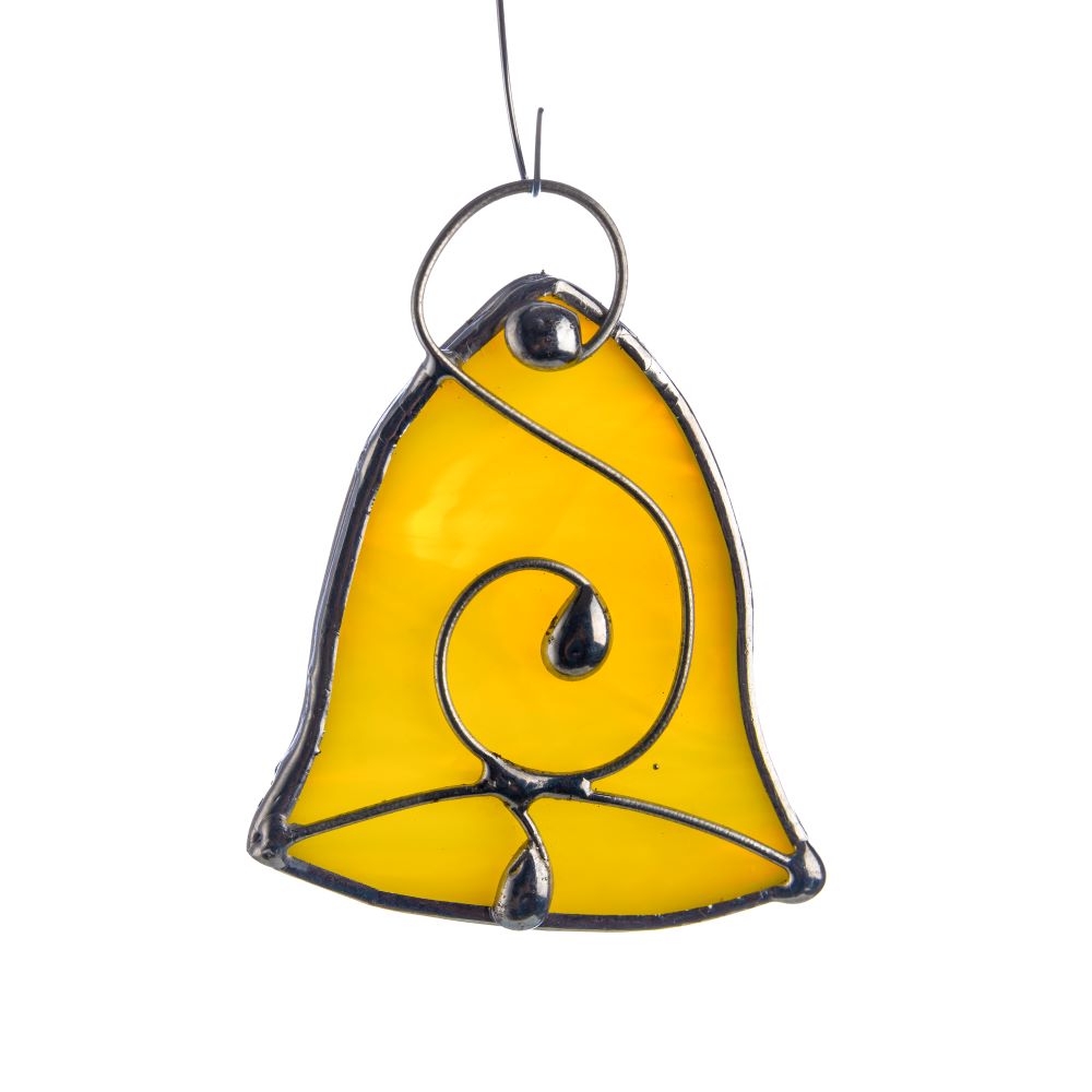 Skleněná vitráž - zvonek žlutý - obrázek