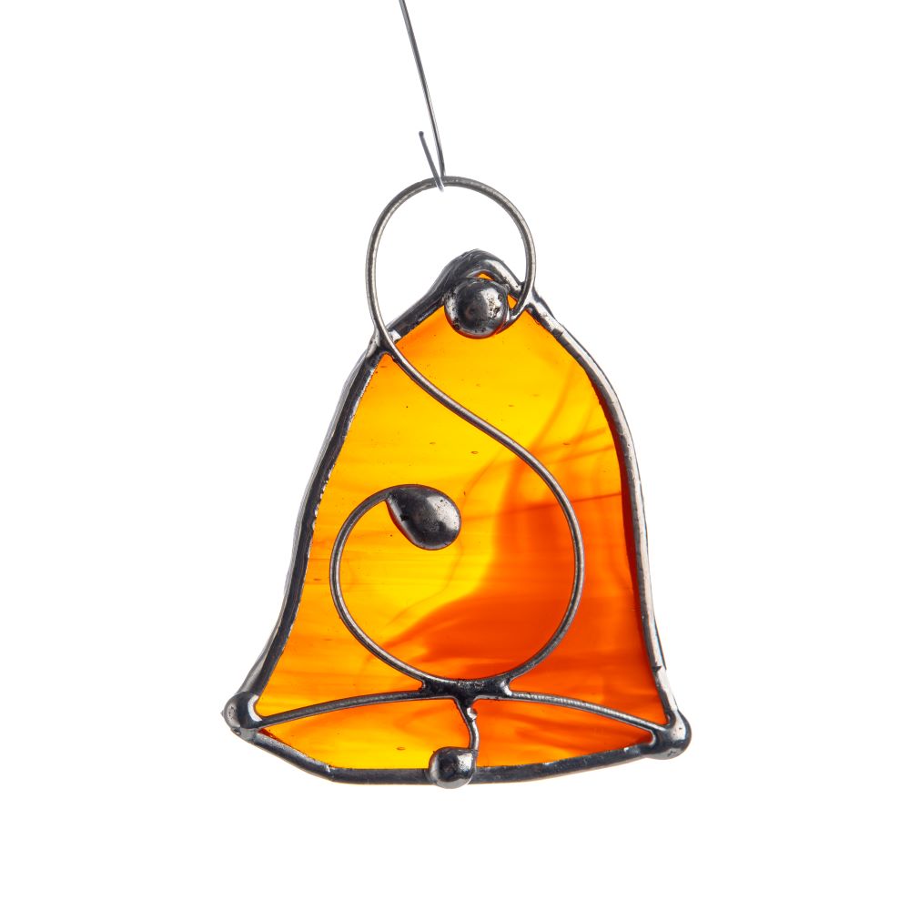 Skleněná vitráž - zvonek oranžový - obrázek
