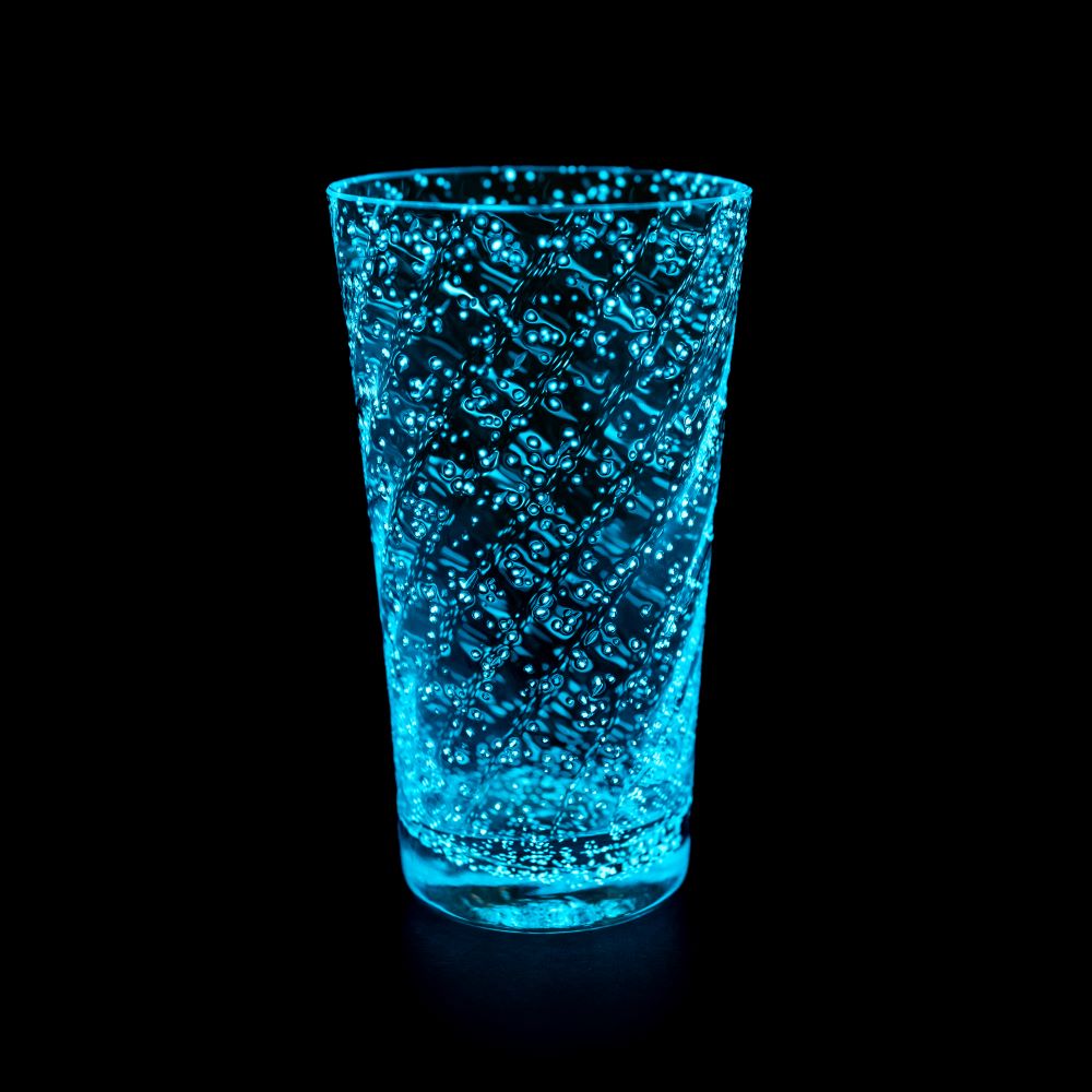 Fluorescenční - svítící sklenice - MODRÁ - obrázek