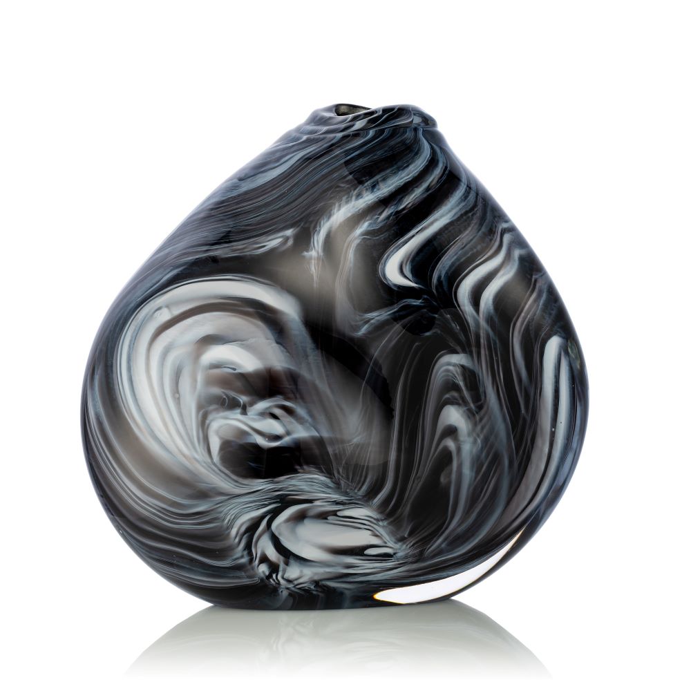 Skleněná váza Kolekce STONE Spiral ebony - obrázek