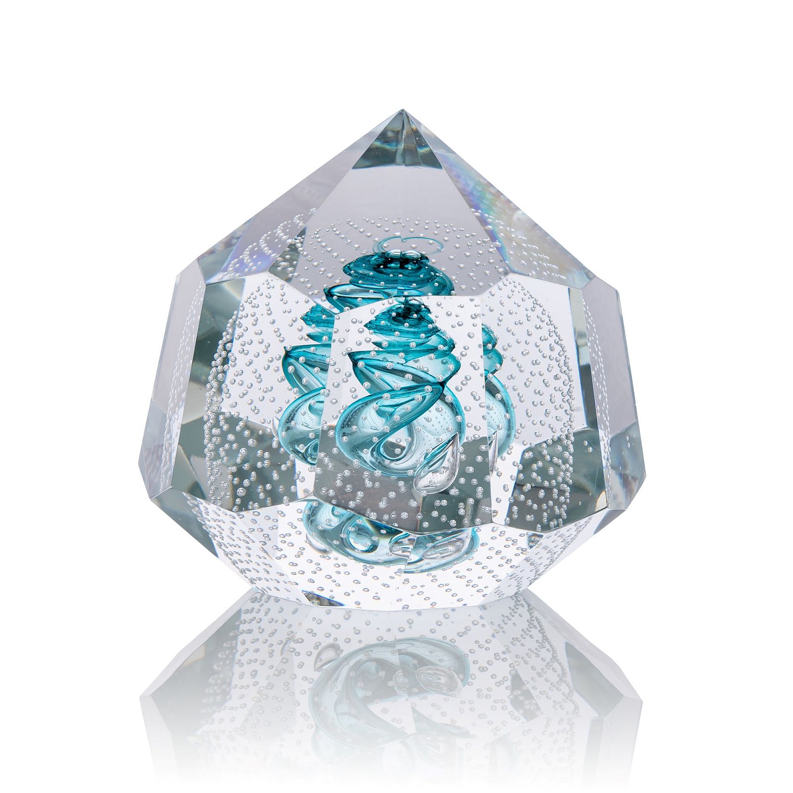 Diamant "Cold bubbles" - broušený skleněný objekt - obrázek