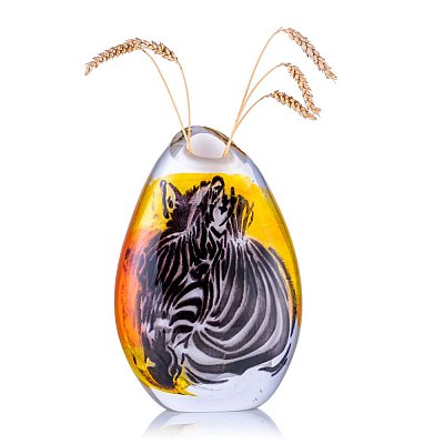 Skleněná váza "Zebra" - obrázek