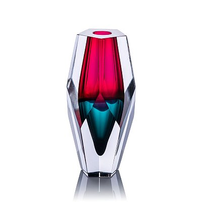 Skleněná broušená váza "GLASS PENTAGON" - obrázek
