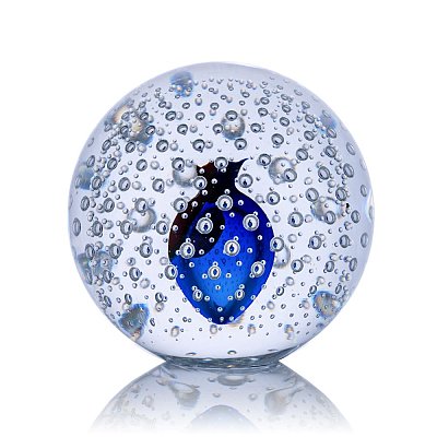 Skleněná koule "BUBBLES" - modrá - obrázek