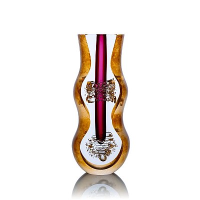 Skleněná broušená váza "Topas violet" - obrázek