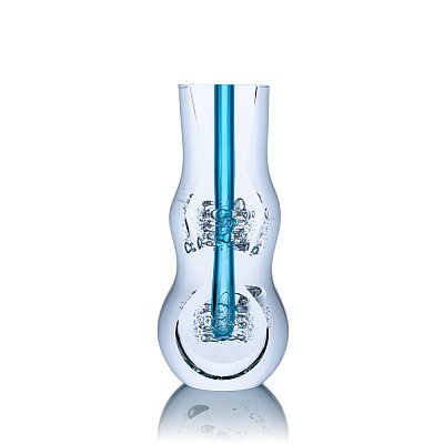 Skleněná broušená váza "Crystal blue" - obrázek