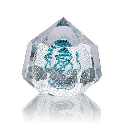 Diamant "Cold bubbles" - broušený skleněný objekt - obrázek