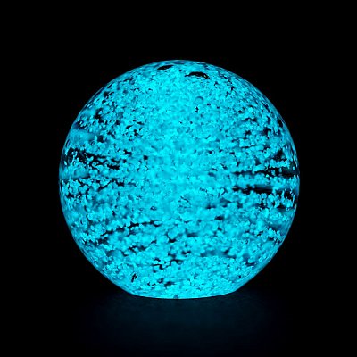 Skleněné těžítko s fluorescenčním pigmentem - 6cm - MODRÉ - obrázek