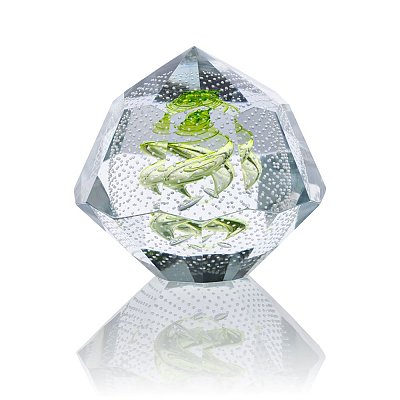 Diamant "Green" - broušený skleněný objekt - obrázek