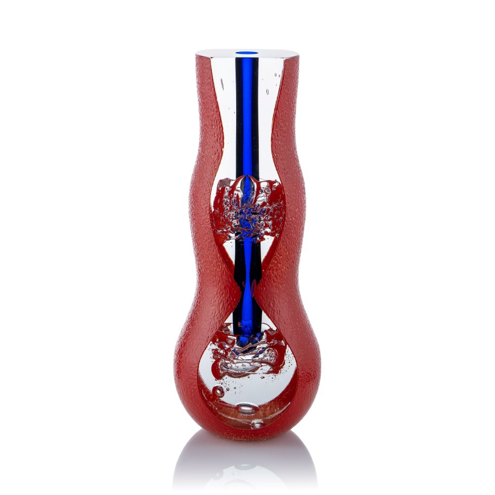 Skleněná broušená váza Red blue Kolekce Glass Rainbow - obrázek