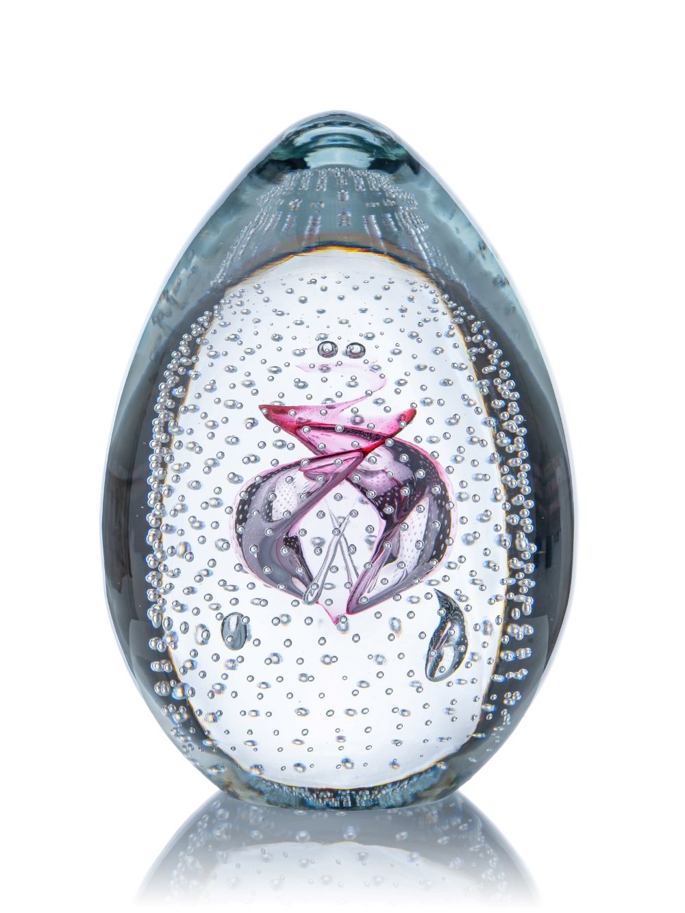 Skleněná dekorace EGG Rose - obrázek