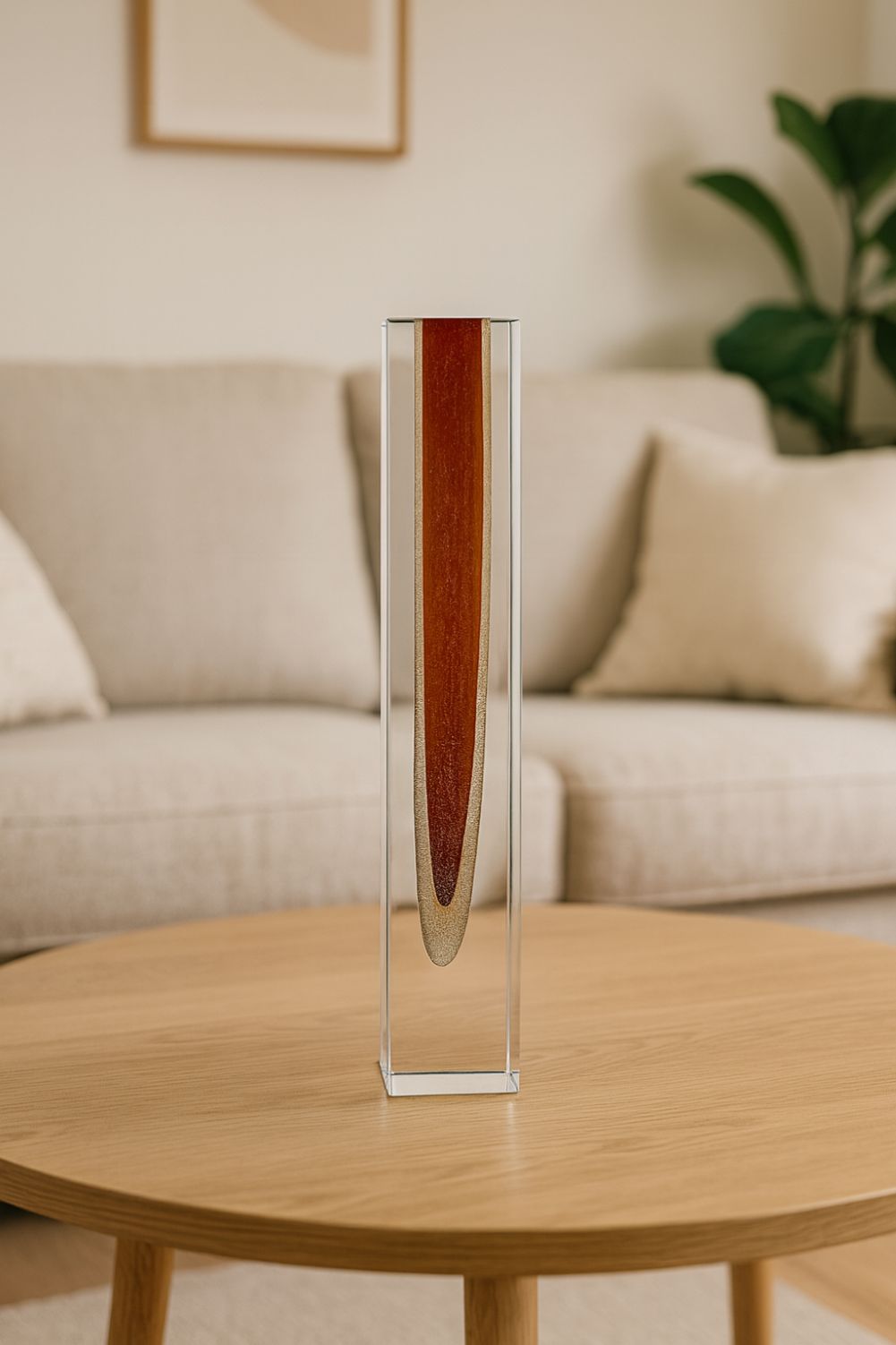 Skleněná broušená váza Orange - obrázek