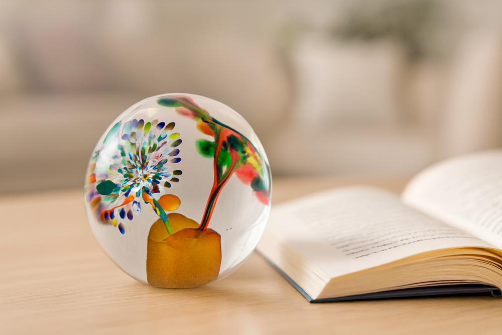 Skleněné těžítko Květ Rozkvetlá zahrada - obrázek