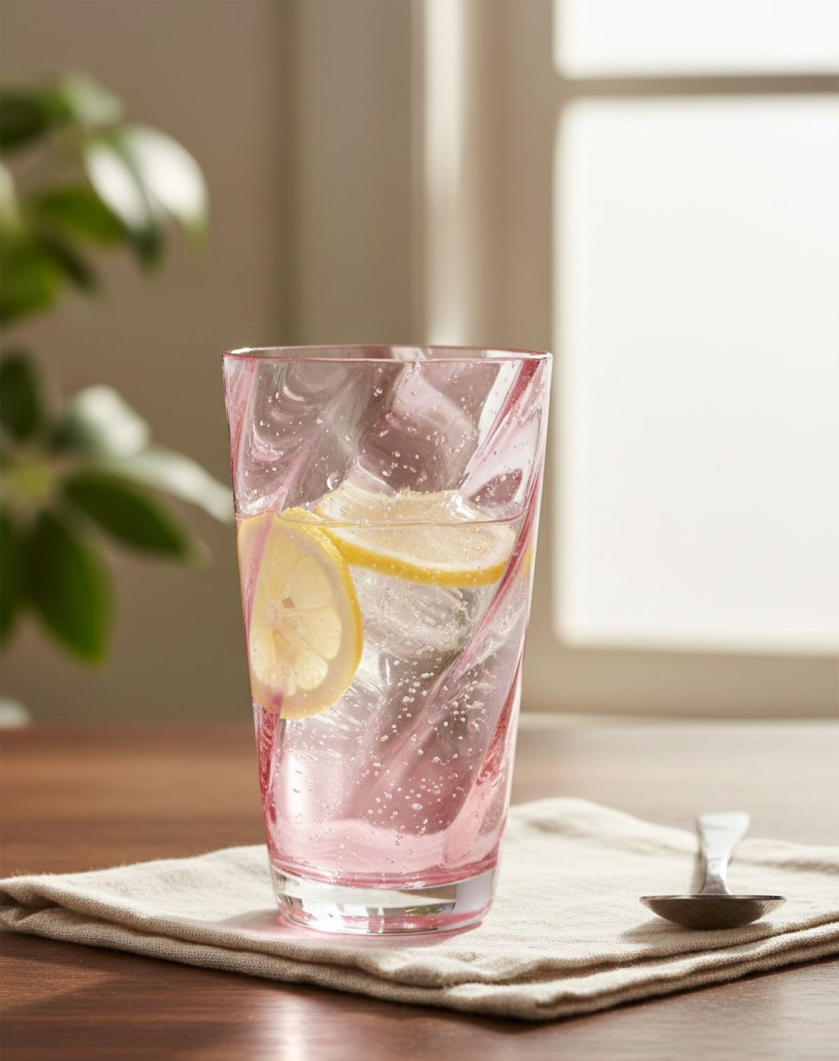 Fluorescenční svítící sklenice Růžová - obrázek