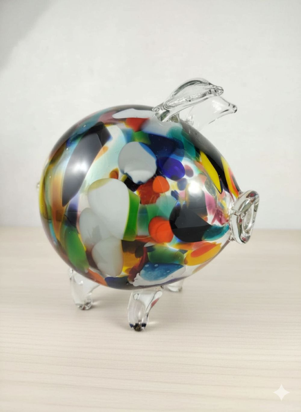 Skleněná pokladnička prasátko MULTI - obrázek