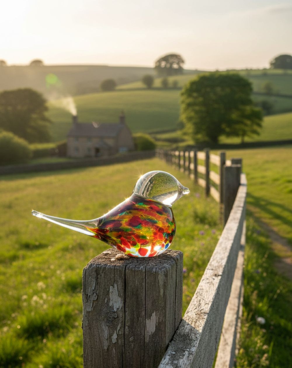 Skleněný ptáček Multi transparent - obrázek