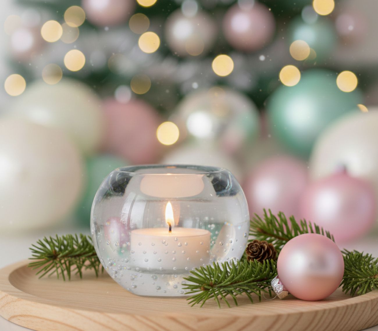 Skleněný svícen na čajovou svíčku Křišťál - obrázek