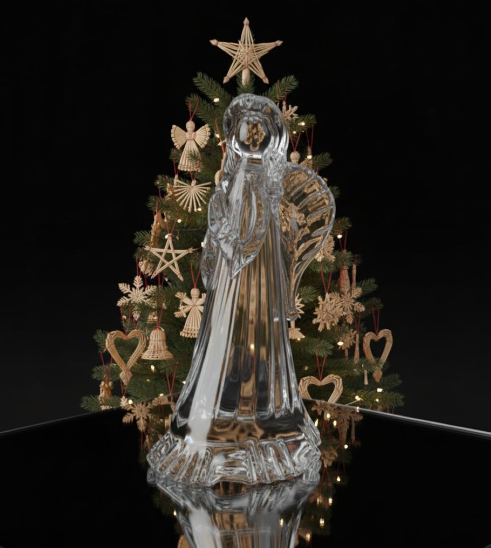 Skleněný anděl se sukýnkou Křišťál - obrázek