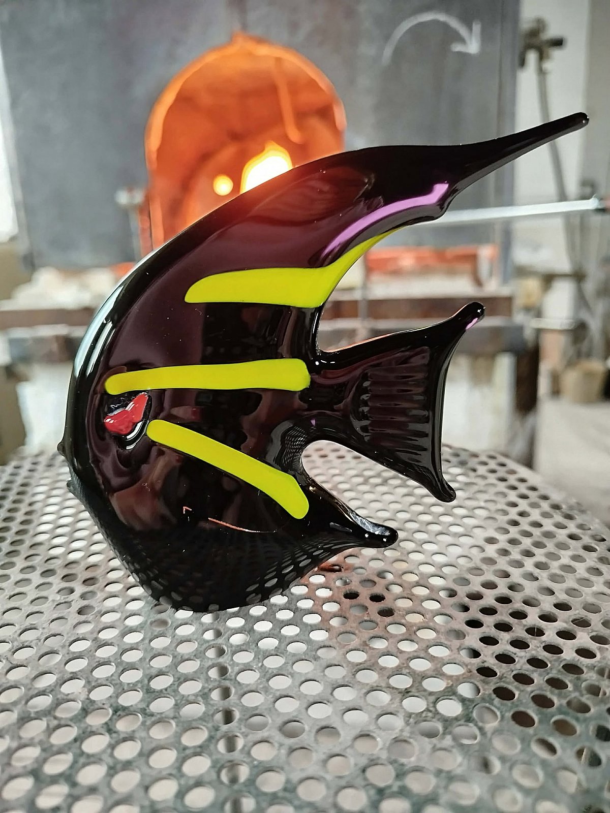 Skleněná ryba černá Doprodej - obrázek