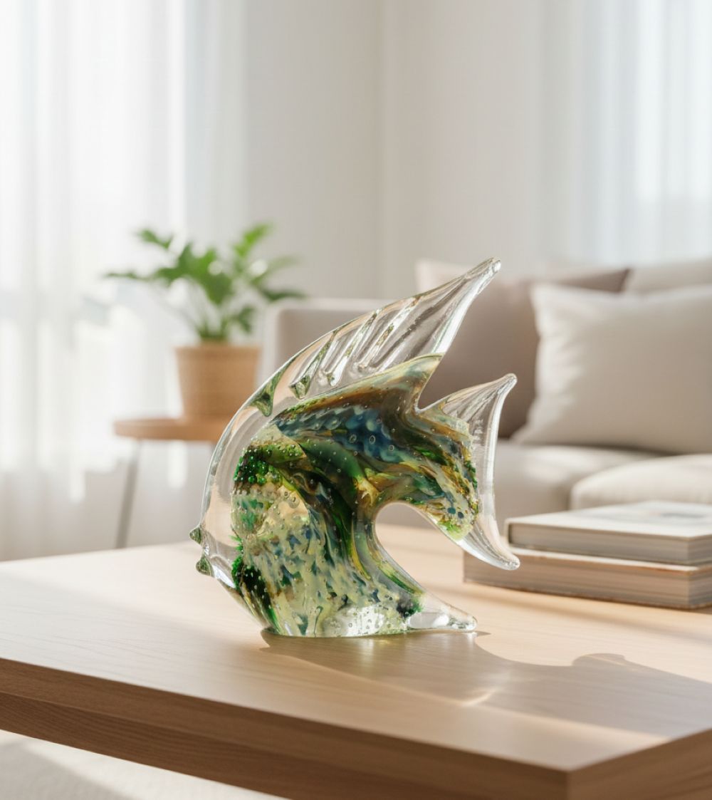 Skleněná ryba Green - obrázek