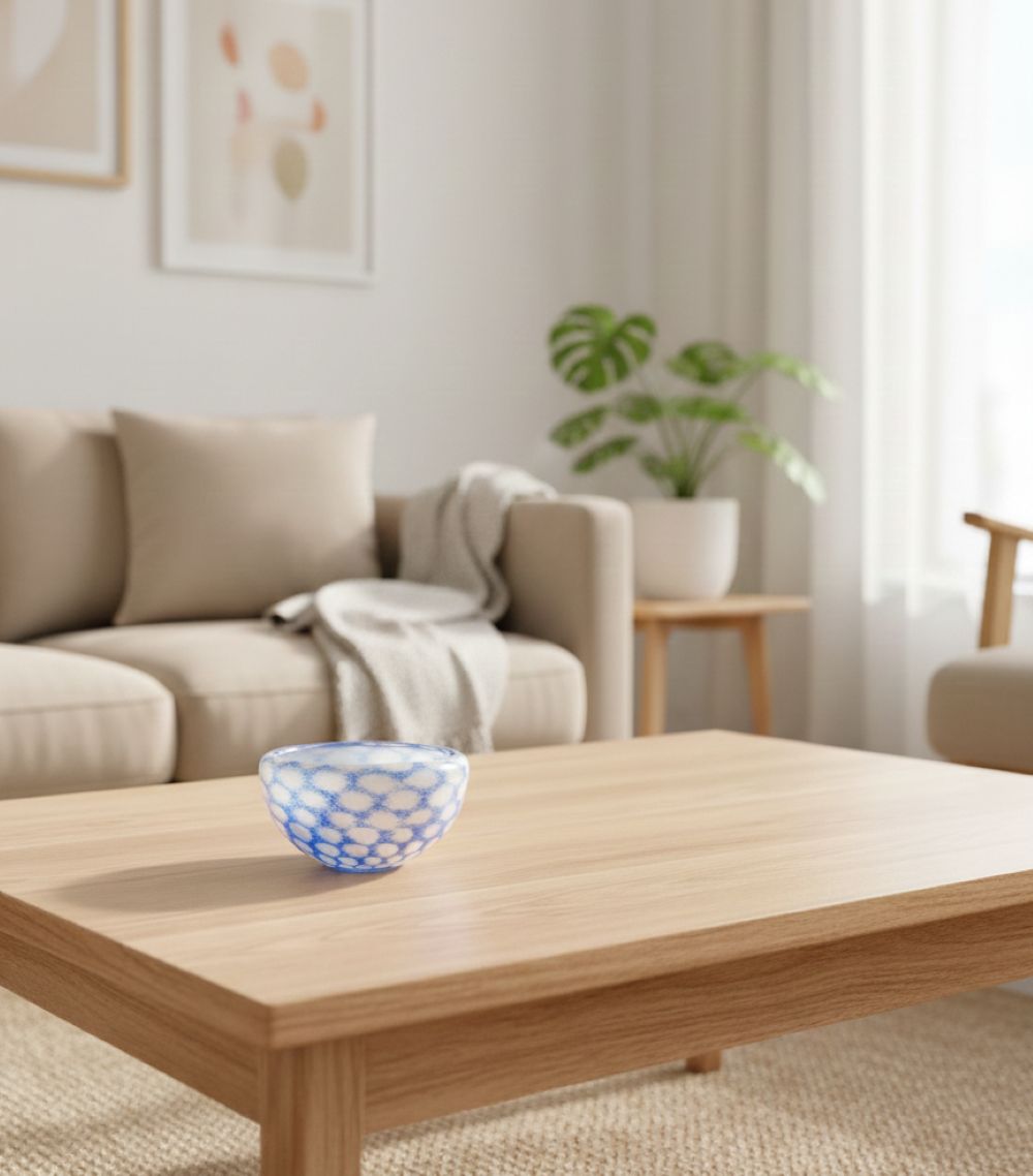 Skleněná miska White blue - obrázek