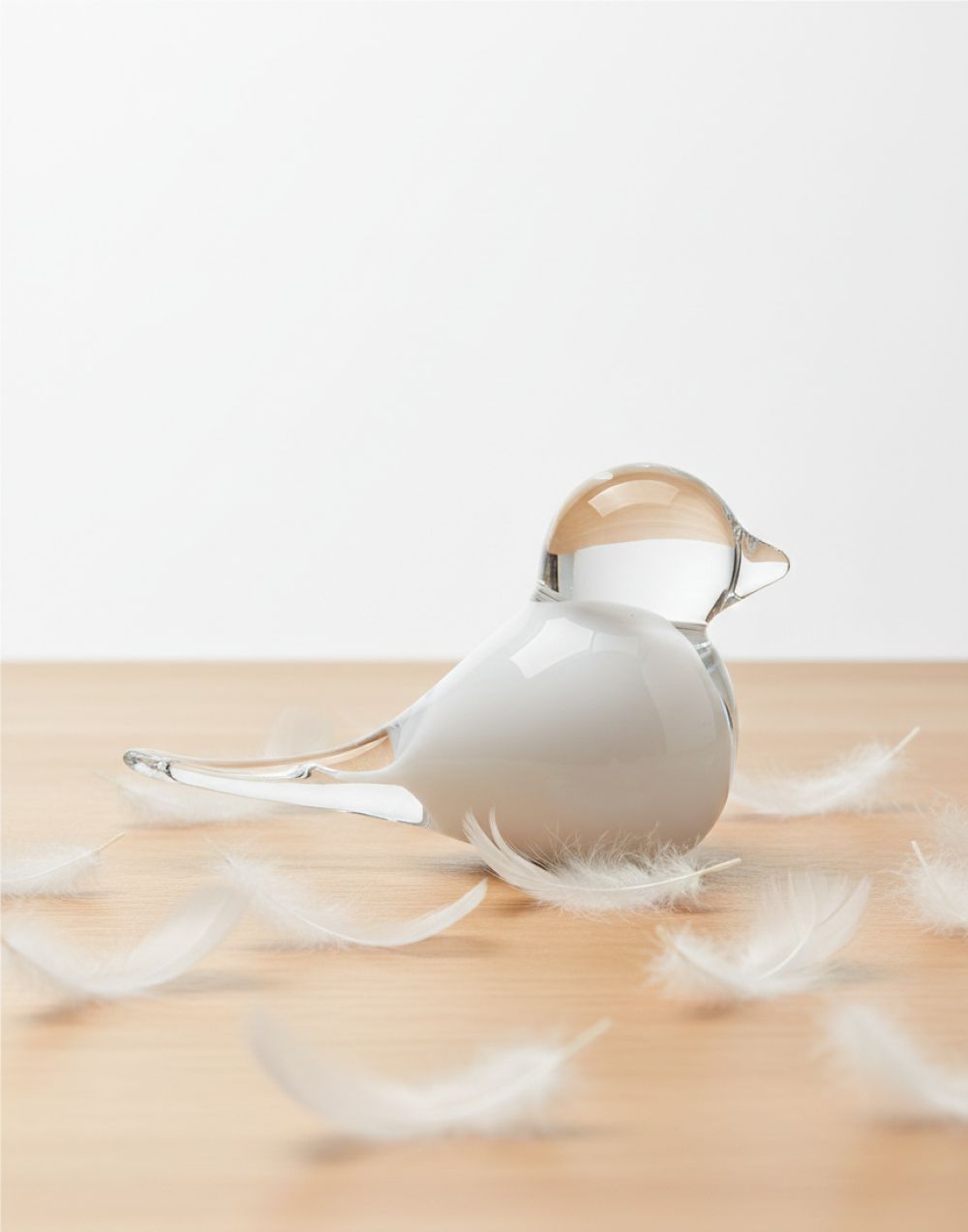 Skleněný ptáček Bílý - obrázek