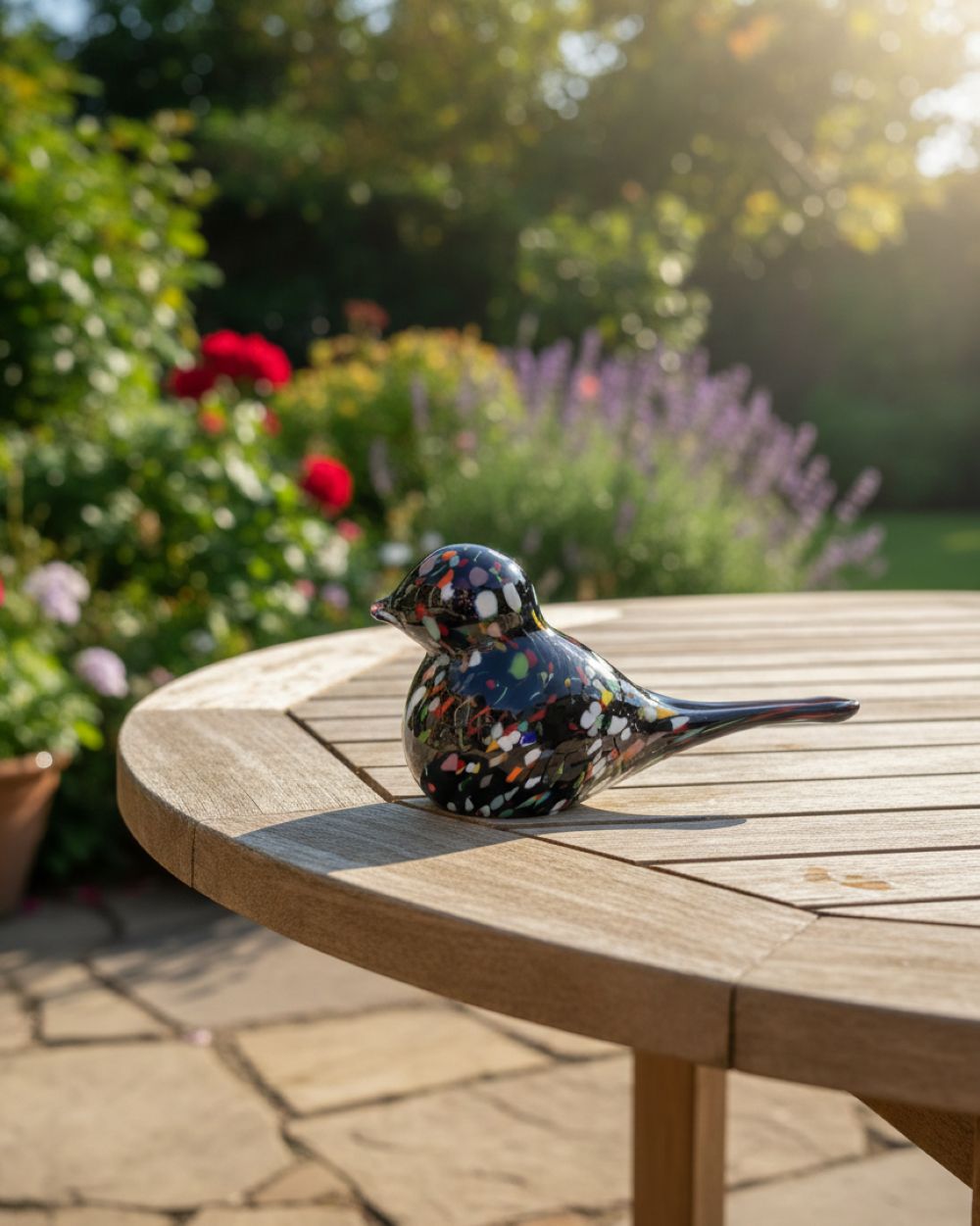 Skleněný ptáček černý Multi - obrázek