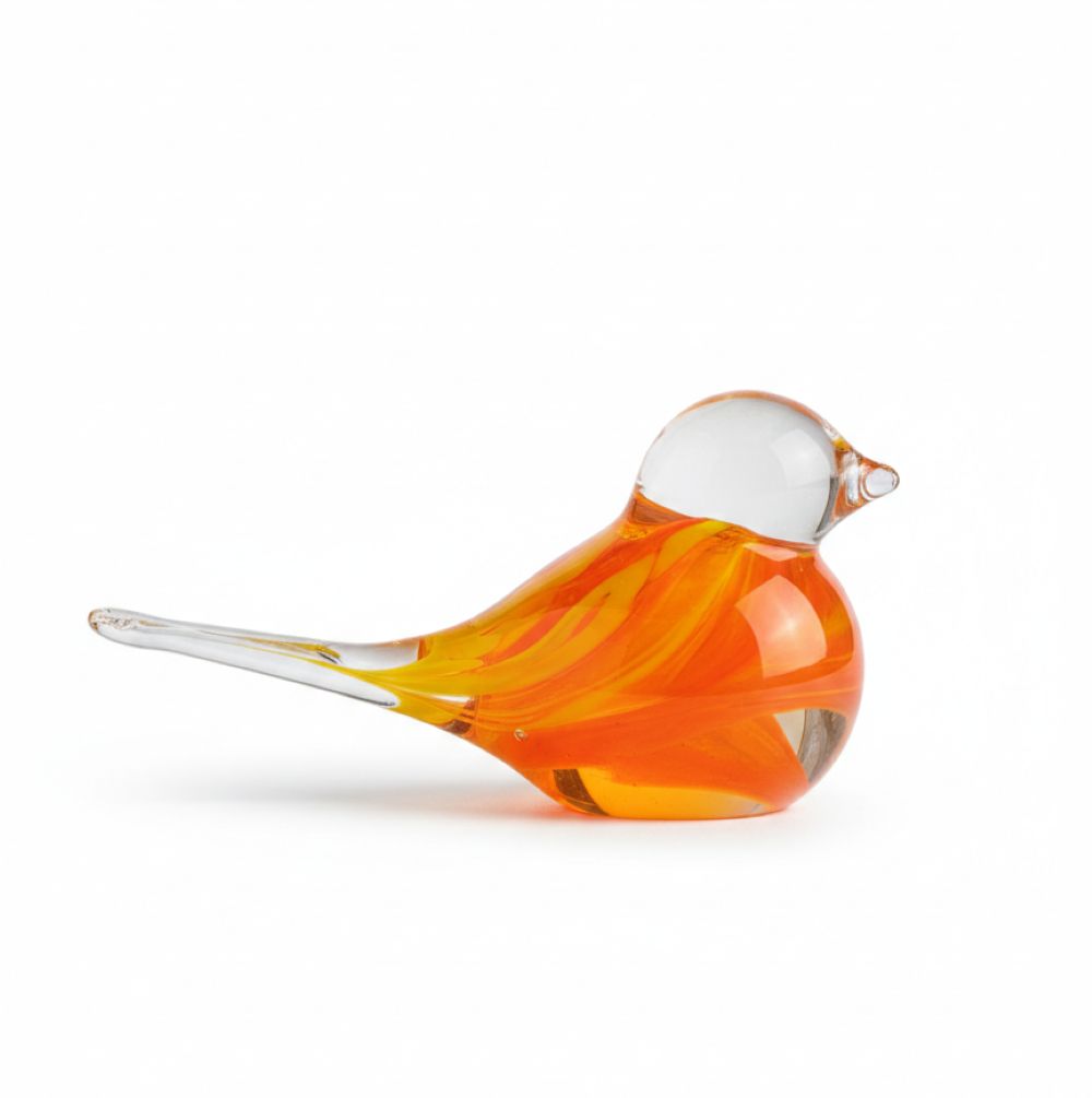 Skleněný ptáček Oranžovožlutý - obrázek