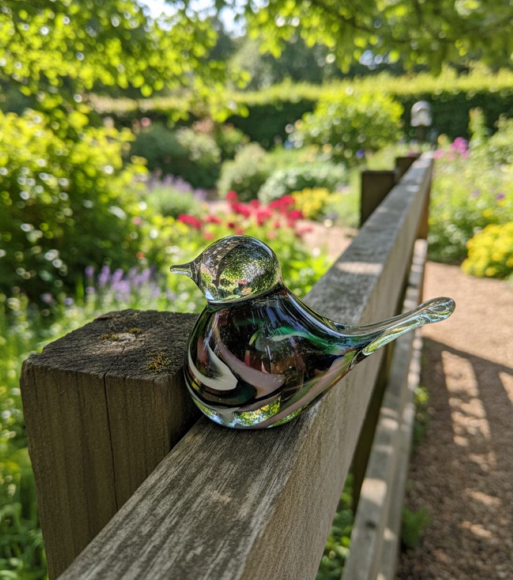 Skleněný ptáček multicolor - obrázek