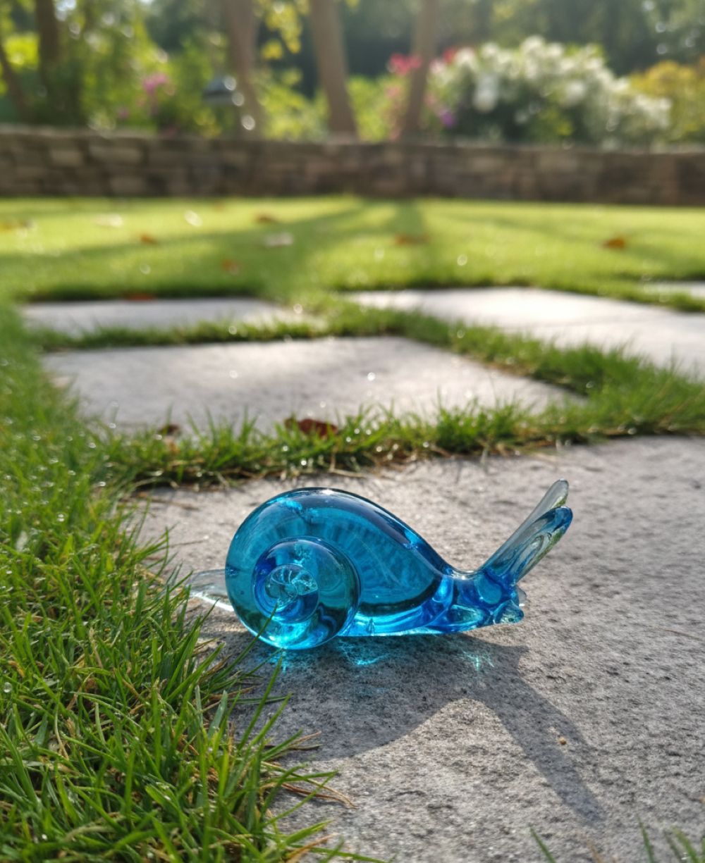 Skleněný šnek Tyrkys - obrázek