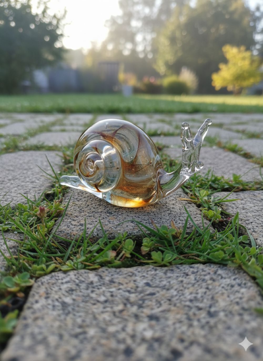 Skleněný šnek Topas spirála - obrázek