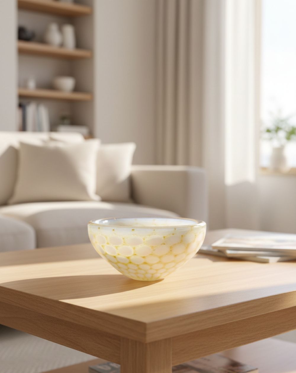 Skleněná miska White topas - obrázek