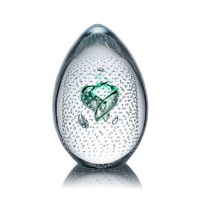 Skleněná dekorace EGG Darka green - obrázek