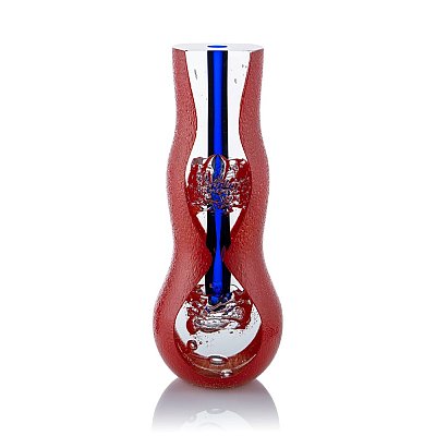 Skleněná broušená váza Red blue Kolekce Glass Rainbow - obrázek