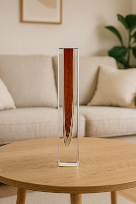 Skleněná broušená váza Orange - obrázek