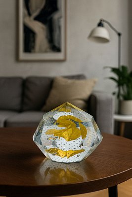 Diamant Yellow broušený skleněný objekt - obrázek